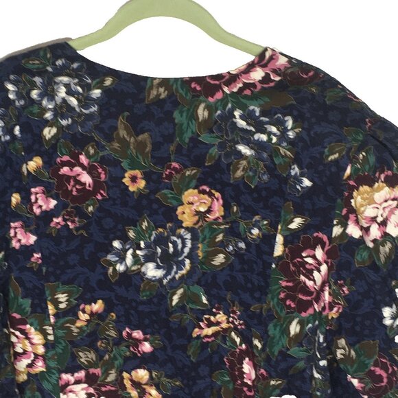 Cottagecore Vintage Jacket Womens 26W Floral Pearl Button Lace Trim - Picture 7 of 15